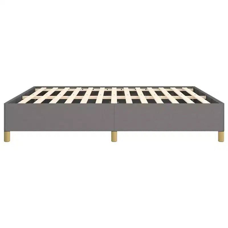 Bed Frame Dark Gray Polyester Queen Bed Frame Rectangular