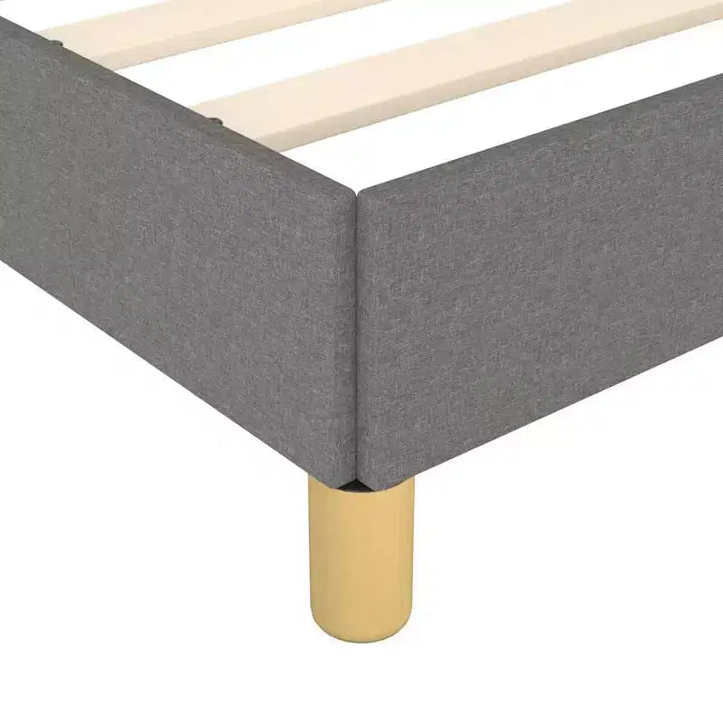 Bed Frame Dark Gray Polyester Queen Bed Frame Rectangular