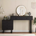 5-Drawer Plastic Vanity Table PB BoardIron Frame, Makeup Storage Desk for Dressing Room