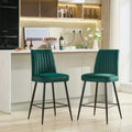 Okak Bar Stools Set of 2, Adjustable Iron Base Bar Chairs with Simple Velvet Upholstery, Vesratile Seating for Bar Counter, Kitchen