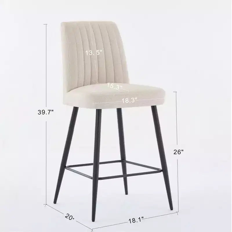 Okak Bar Stools Set of 2, Adjustable Iron Base Bar Chairs with Simple Velvet Upholstery, Vesratile Seating for Bar Counter, Kitchen
