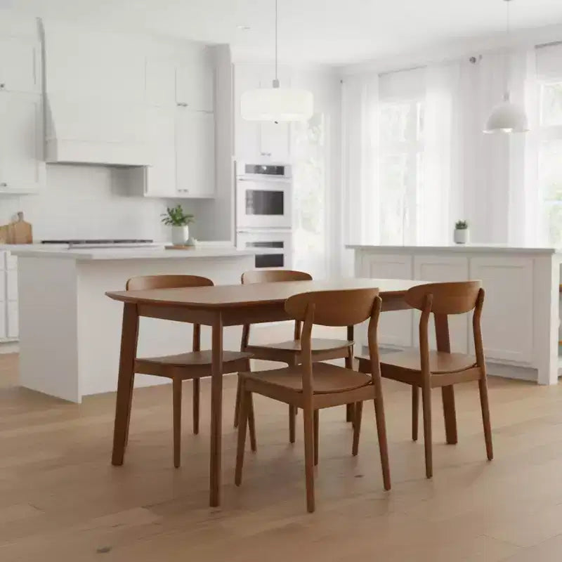 Homy Casa 47 Mid-Century Wood Dining Table, Modern Rectangle Kitchen & Dining Room Table, Brown