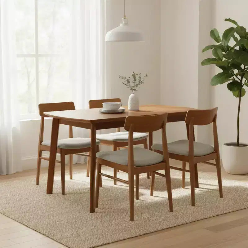 Homy Casa 47 Mid-Century Wood Dining Table, Modern Rectangle Kitchen & Dining Room Table, Brown