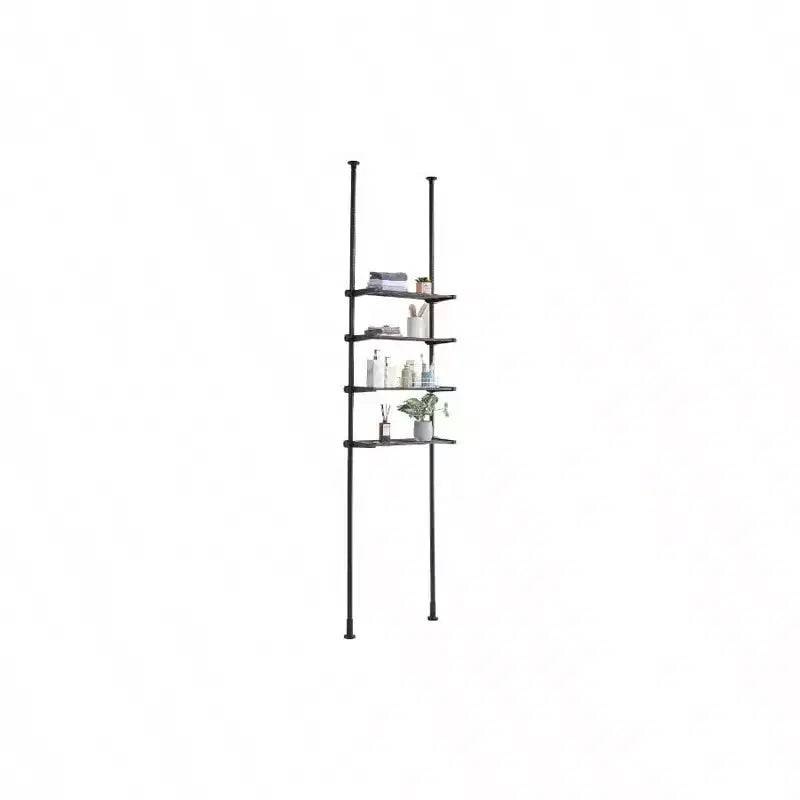 Over Toilet Shelf 4 - Tier Adjustable Storage Rack Low - Carbon Steel Small Bathroom Space Saver Laundry Room