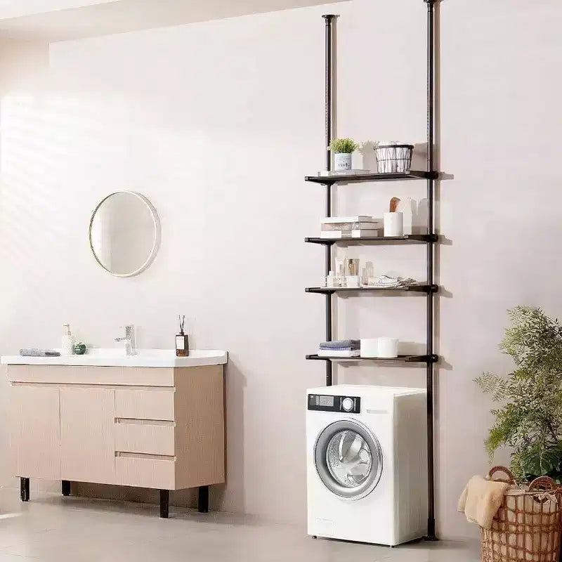 Over Toilet Shelf 4 - Tier Adjustable Storage Rack Low - Carbon Steel Small Bathroom Space Saver Laundry Room