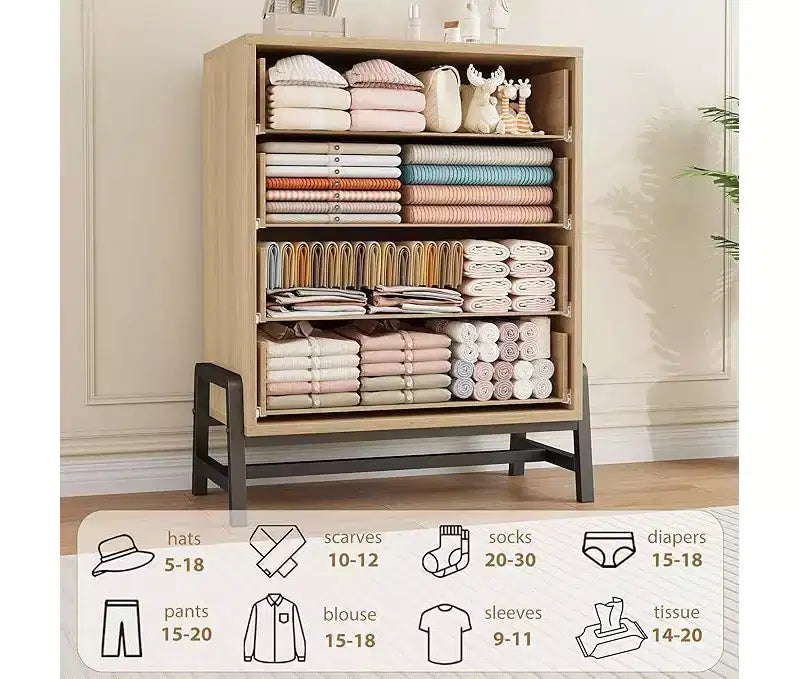 4 Dresser for Bedroom, 38.6 Tall Dresser, Tall Drawer with Storage Freestanding, Wooden Closet Storage Chest for Living Room, Bedroom, Entryway