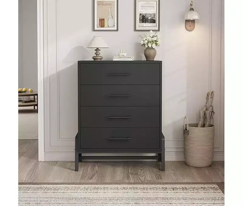 4 Dresser for Bedroom, 38.6 Tall Dresser, Tall Drawer with Storage Freestanding, Wooden Closet Storage Chest for Living Room, Bedroom, Entryway