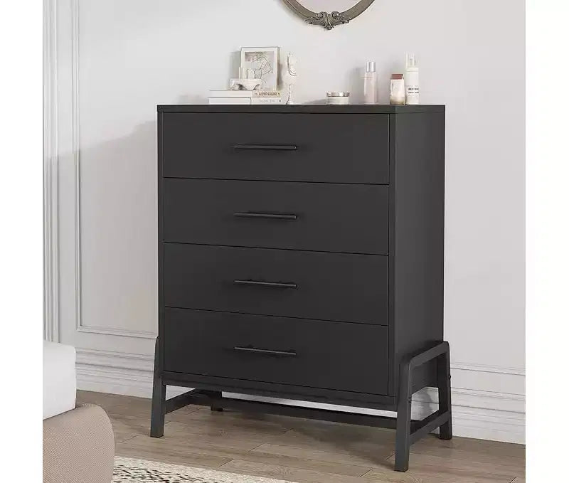 4 Dresser for Bedroom, 38.6 Tall Dresser, Tall Drawer with Storage Freestanding, Wooden Closet Storage Chest for Living Room, Bedroom, Entryway
