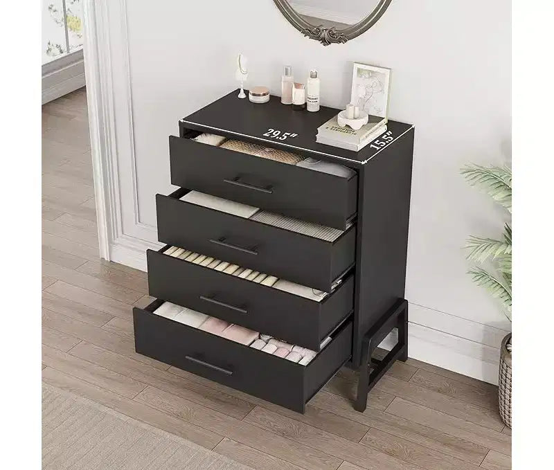 4 Dresser for Bedroom, 38.6 Tall Dresser, Tall Drawer with Storage Freestanding, Wooden Closet Storage Chest for Living Room, Bedroom, Entryway