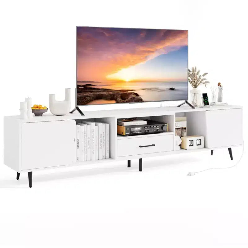 Costway 79 TV Stand for TVs up to 90 Inches Entertainment Center w/ AC Outlets