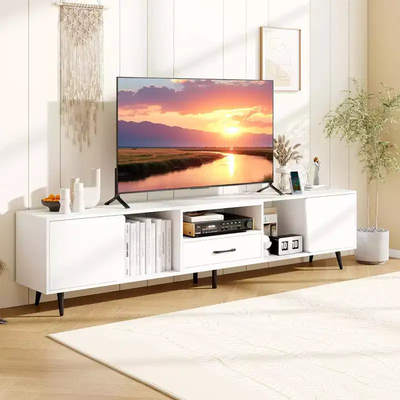 Costway 79 TV Stand for TVs up to 90 Inches Entertainment Center w/ AC Outlets