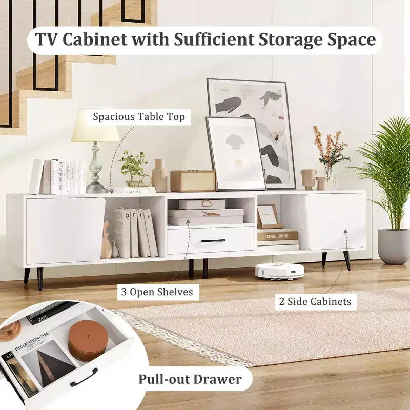 Costway 79 TV Stand for TVs up to 90 Inches Entertainment Center w/ AC Outlets