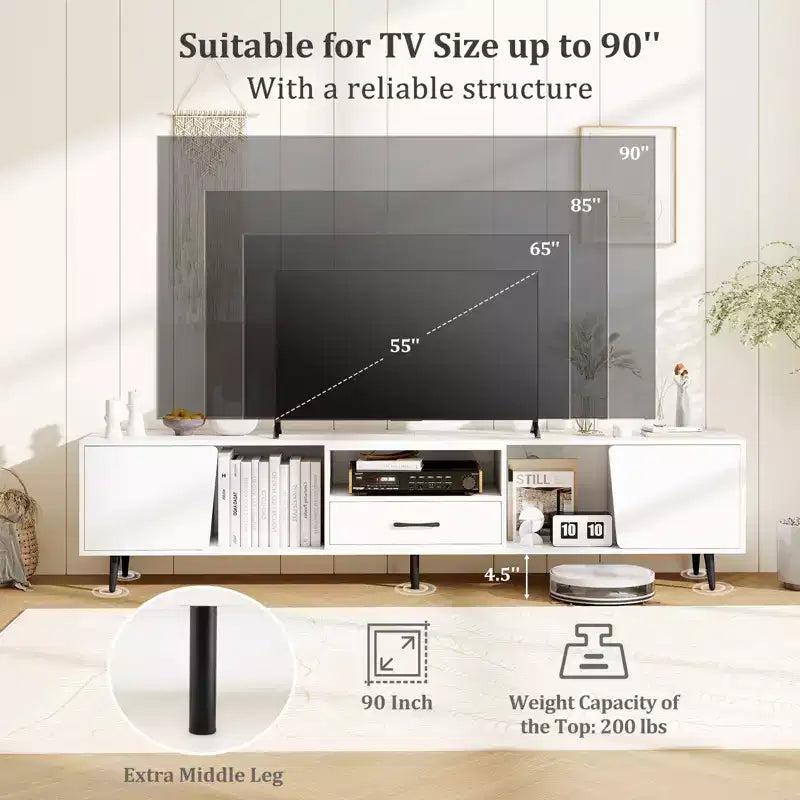 Costway 79 TV Stand for TVs up to 90 Inches Entertainment Center w/ AC Outlets