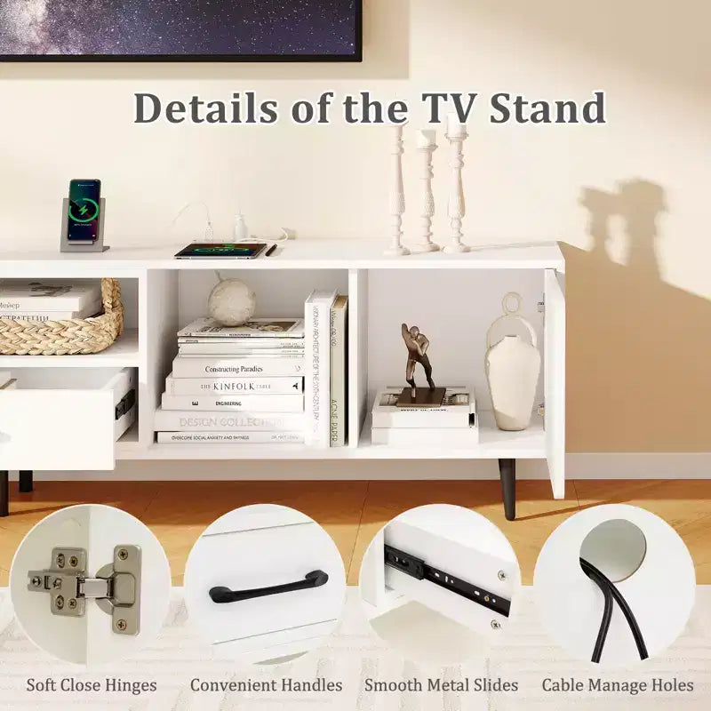 Costway 79 TV Stand for TVs up to 90 Inches Entertainment Center w/ AC Outlets