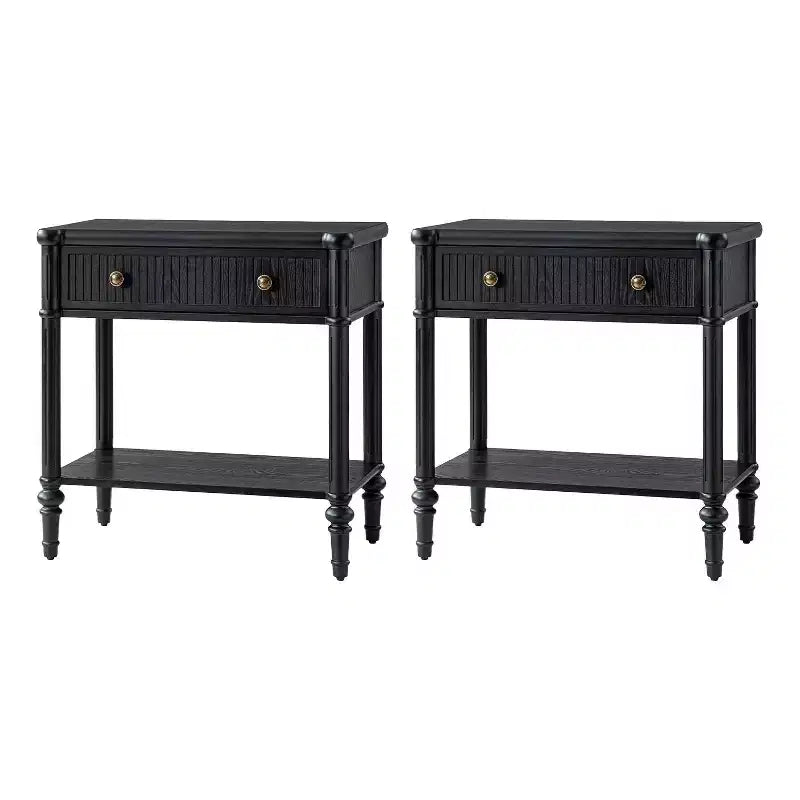 Godefroy 26 Tall 1-Drawer End Table Set of 2 | HULALA HOME-WALNUT