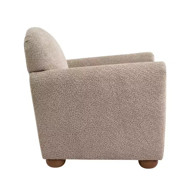 Fauteuil d'appoint moderne en bois rembourré avec accoudoirs arrondis