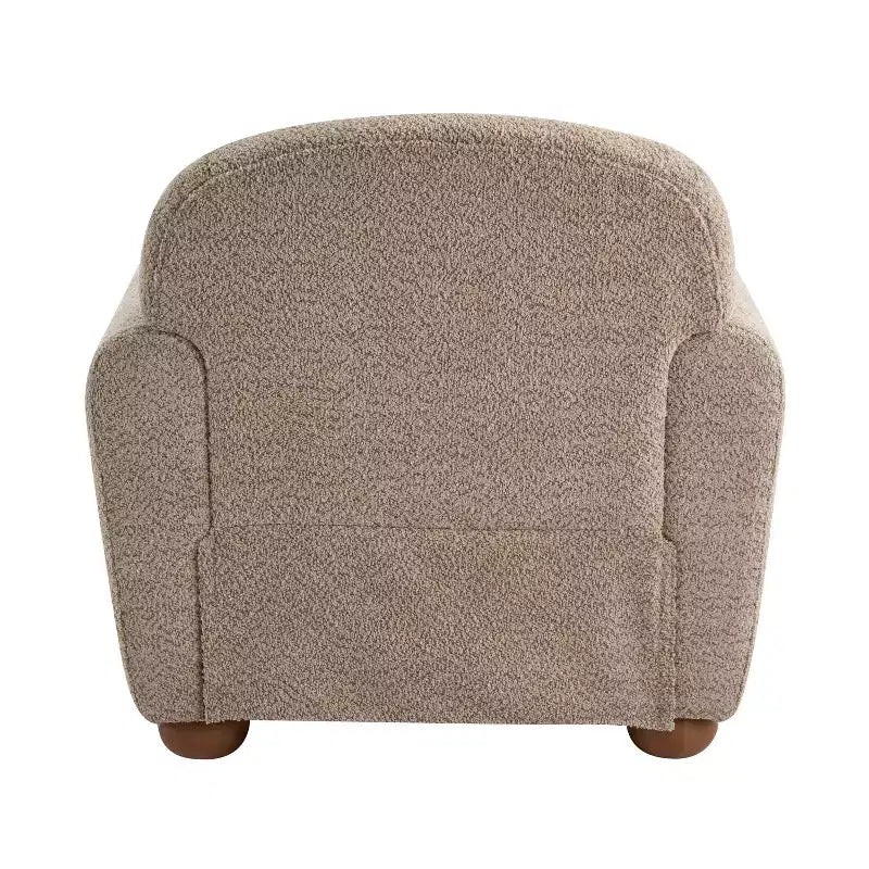 Fauteuil d'appoint moderne en bois rembourré avec accoudoirs arrondis