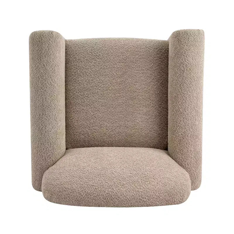 Fauteuil d'appoint moderne en bois rembourré avec accoudoirs arrondis