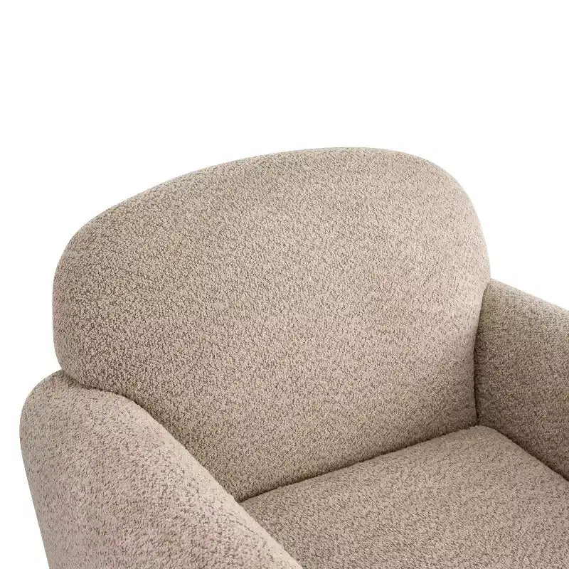 Fauteuil d'appoint moderne en bois rembourré avec accoudoirs arrondis