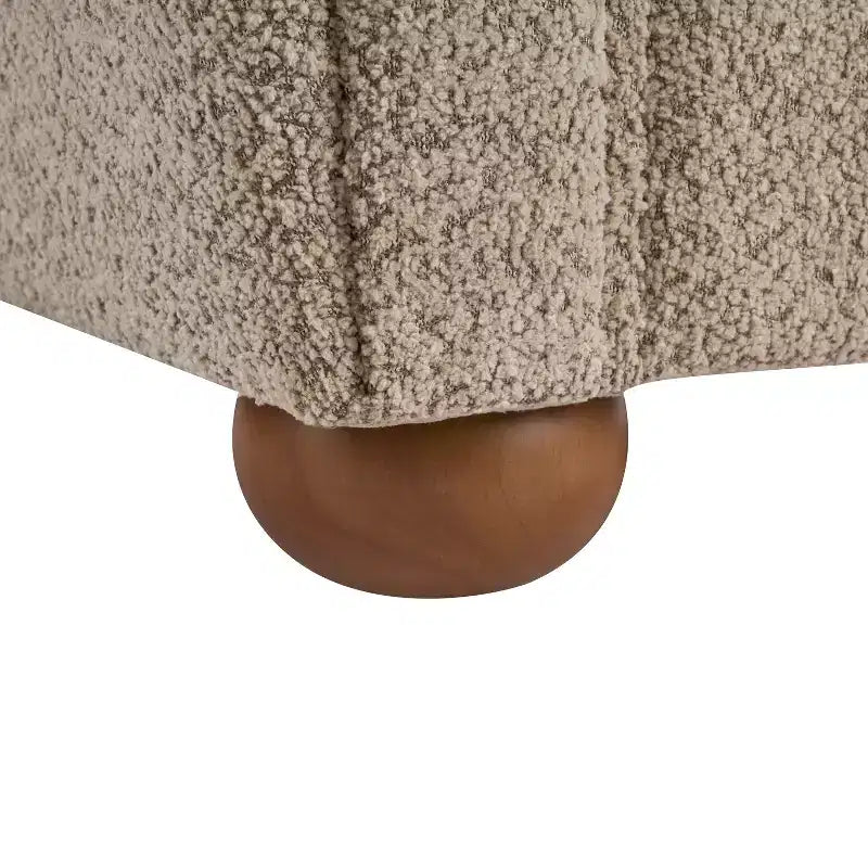 Fauteuil d'appoint moderne en bois rembourré avec accoudoirs arrondis