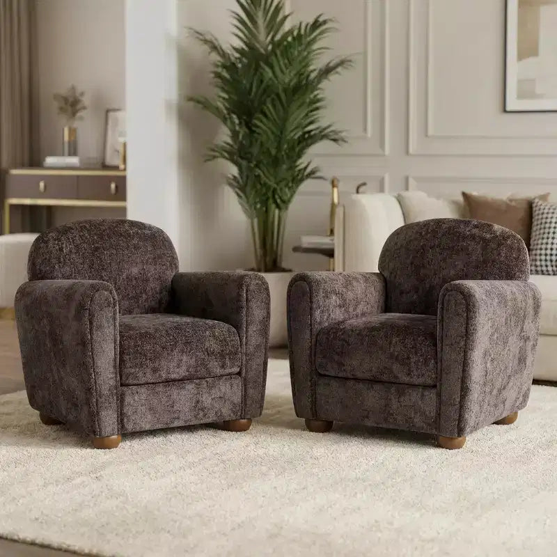 Fauteuil d'appoint moderne en bois rembourré avec accoudoirs arrondis