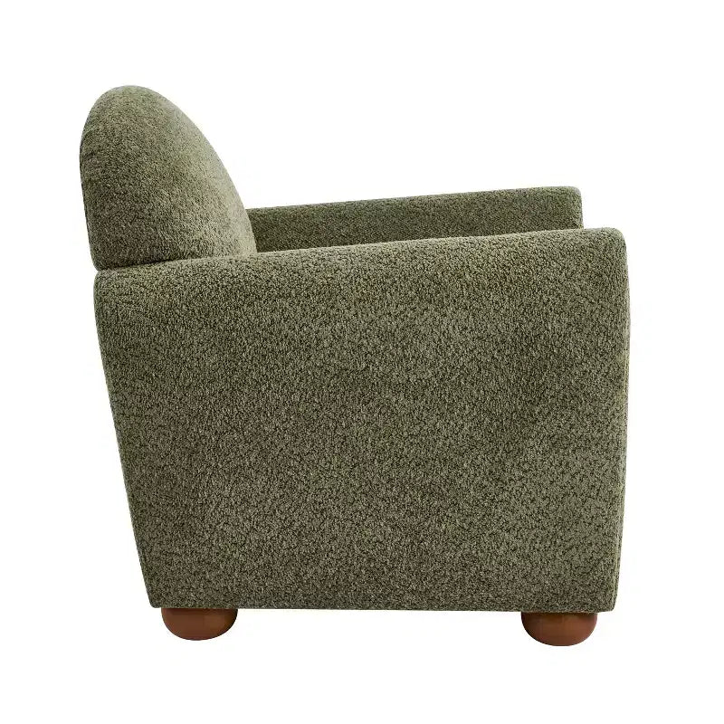 Fauteuil d'appoint moderne en bois rembourré avec accoudoirs arrondis