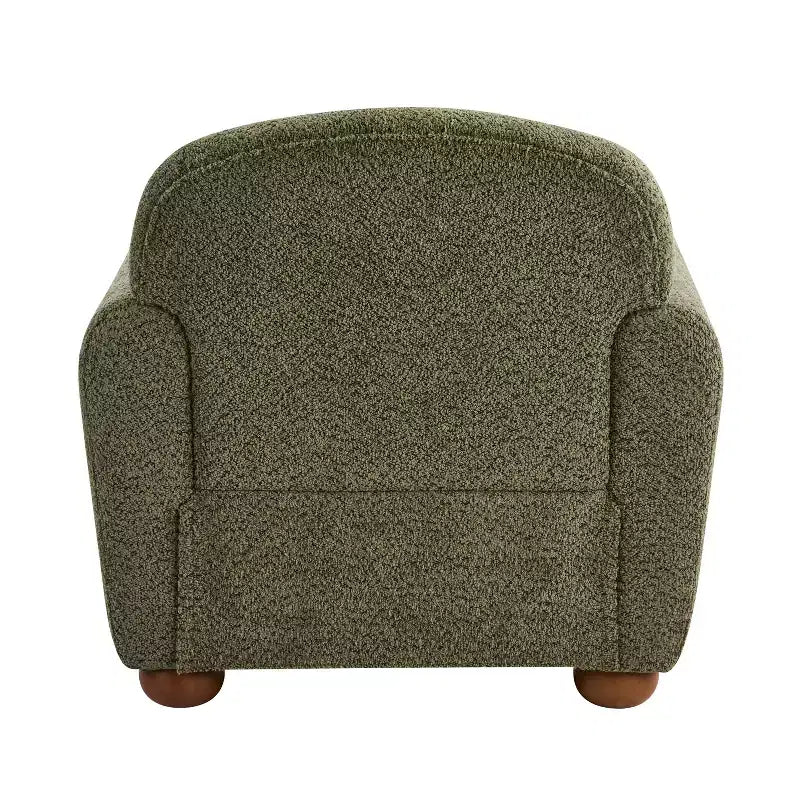 Fauteuil d'appoint moderne en bois rembourré avec accoudoirs arrondis