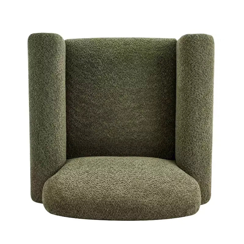 Fauteuil d'appoint moderne en bois rembourré avec accoudoirs arrondis