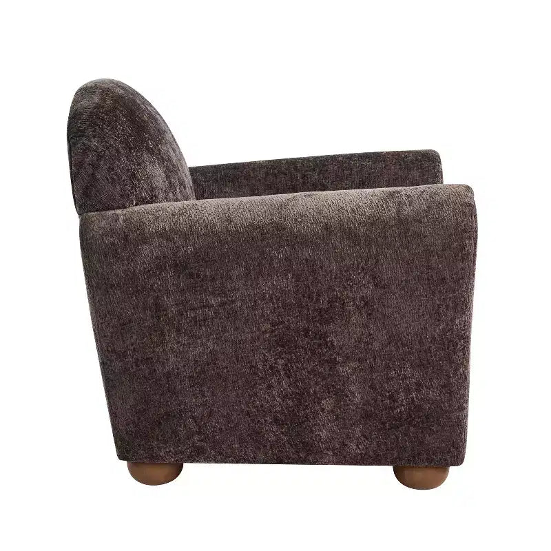 Fauteuil d'appoint moderne en bois rembourré avec accoudoirs arrondis