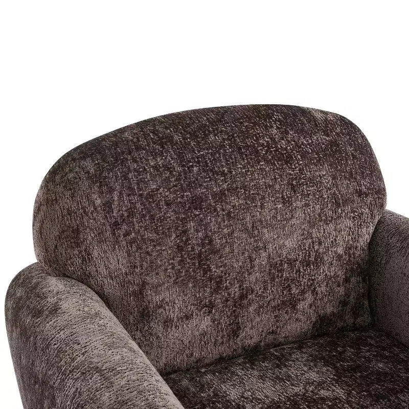 Fauteuil d'appoint moderne en bois rembourré avec accoudoirs arrondis