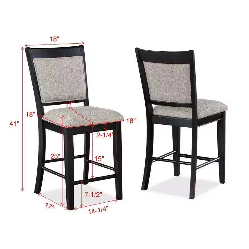 Tabouret de comptoir en bois rembourré avec repose-pieds