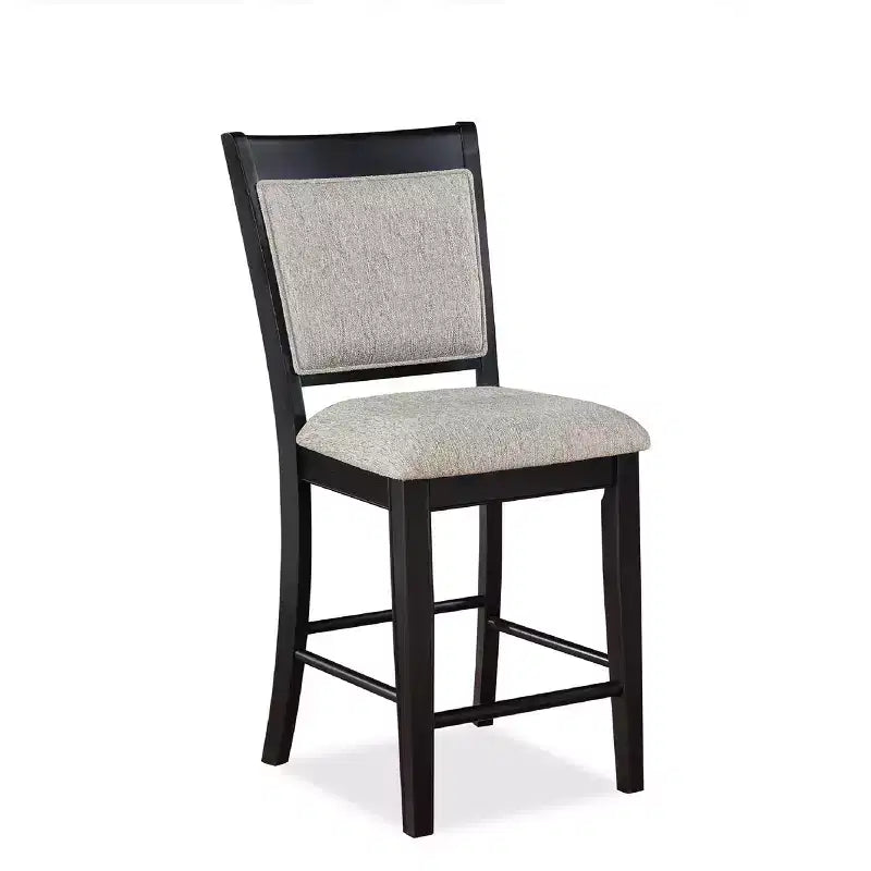 Tabouret de comptoir en bois rembourré avec repose-pieds
