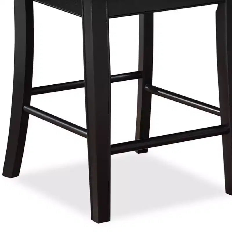 Tabouret de comptoir en bois rembourré avec repose-pieds