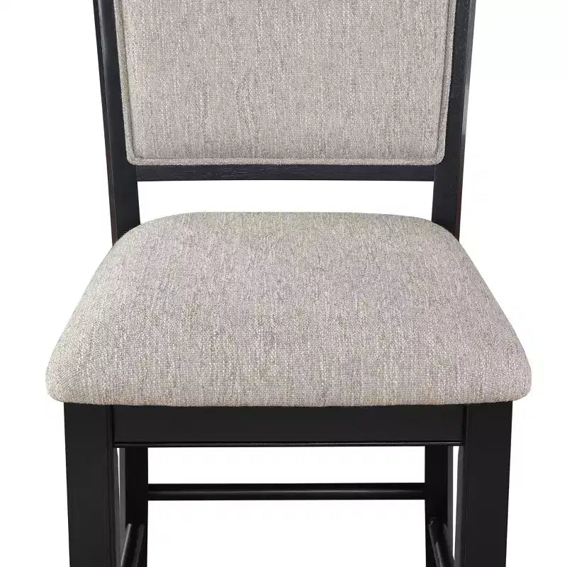 Tabouret de comptoir en bois rembourré avec repose-pieds