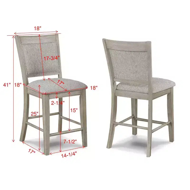 Tabouret de comptoir en bois rembourré avec repose-pieds