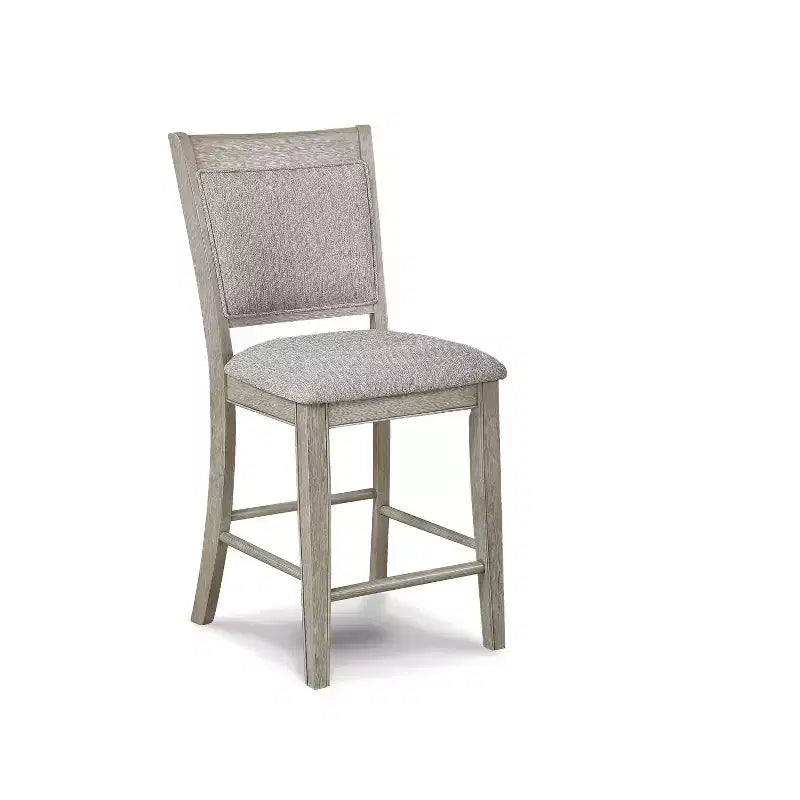 Tabouret de comptoir en bois rembourré avec repose-pieds