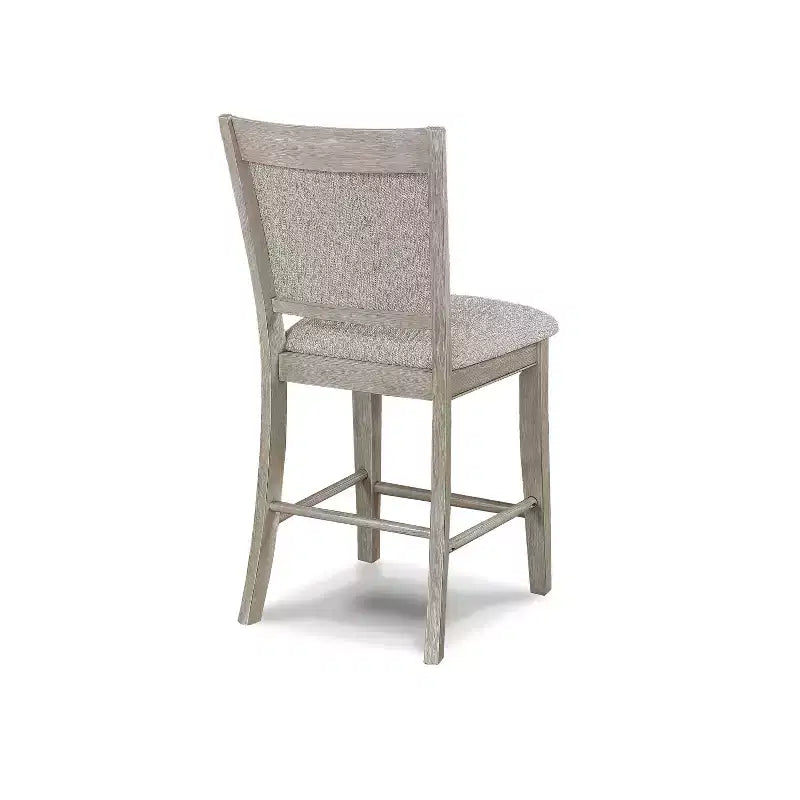 Tabouret de comptoir en bois rembourré avec repose-pieds