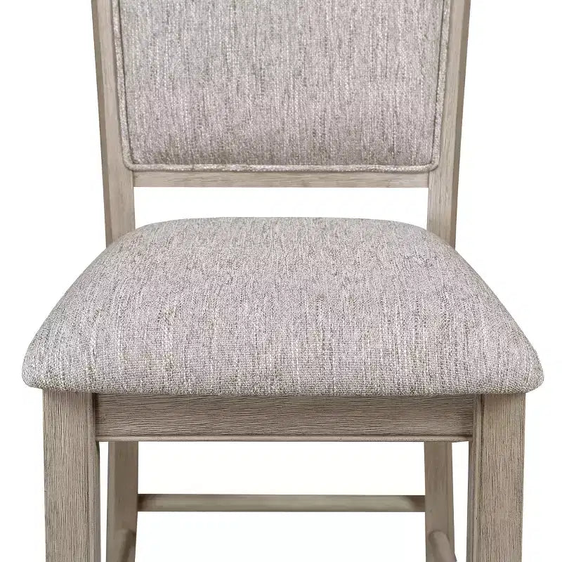 Tabouret de comptoir en bois rembourré avec repose-pieds