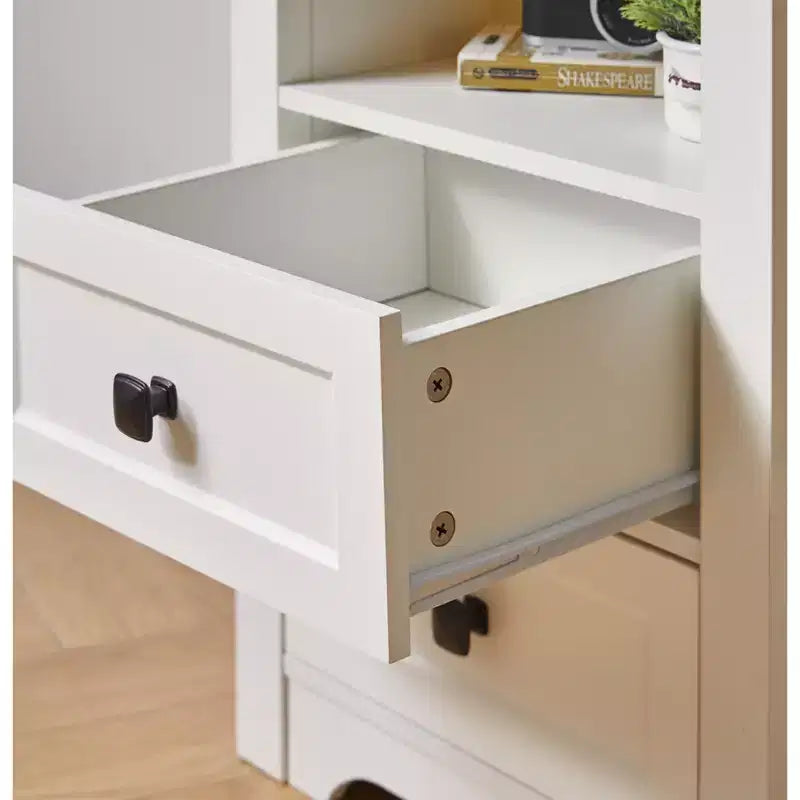 Table de chevet à 2 tiroirs, table d'appoint moderne avec station de charge et éclairage LED