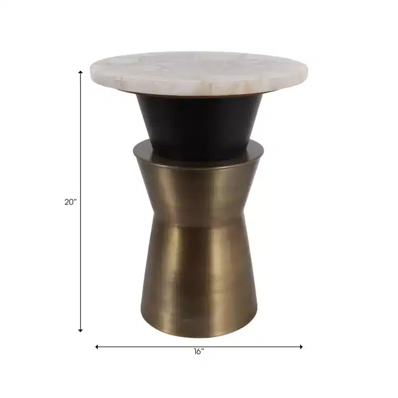 Table basse et table d'appoint rondes décoratives à plateau en agate pour petits espaces