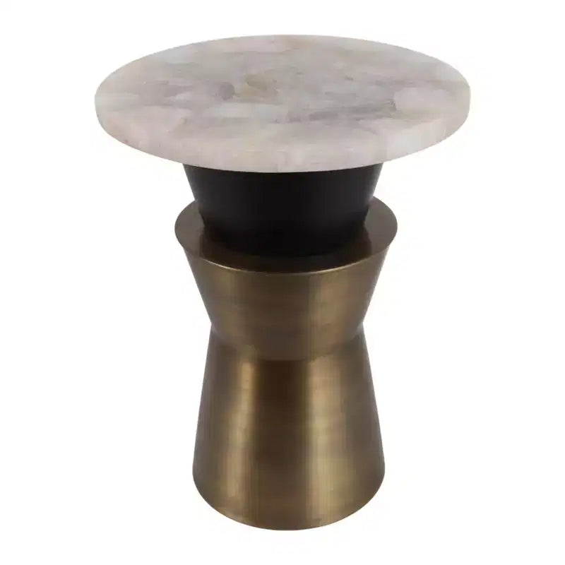 Table basse et table d'appoint rondes décoratives à plateau en agate pour petits espaces