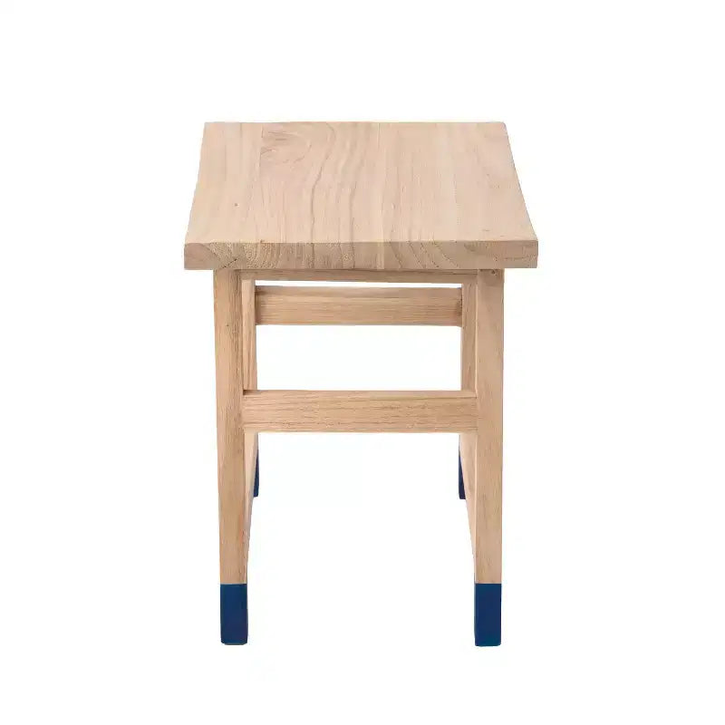 Tabouret d'appoint classique décontracté en bois massif fait à la main avec pieds inclinés