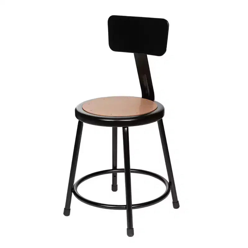 2pk 18" Heavy Duty Steel Barstool with Backrest Black - Hampden Furnishings: Sturdy Frame, Masonite Seat