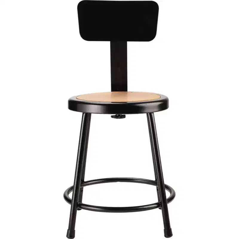 2pk 18" Heavy Duty Steel Barstool with Backrest Black - Hampden Furnishings: Sturdy Frame, Masonite Seat