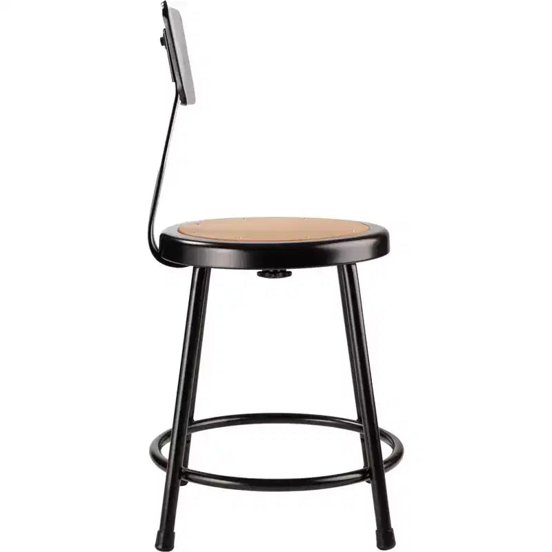 2pk 18" Heavy Duty Steel Barstool with Backrest Black - Hampden Furnishings: Sturdy Frame, Masonite Seat