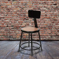 2pk 18" Heavy Duty Steel Barstool with Backrest Black - Hampden Furnishings: Sturdy Frame, Masonite Seat