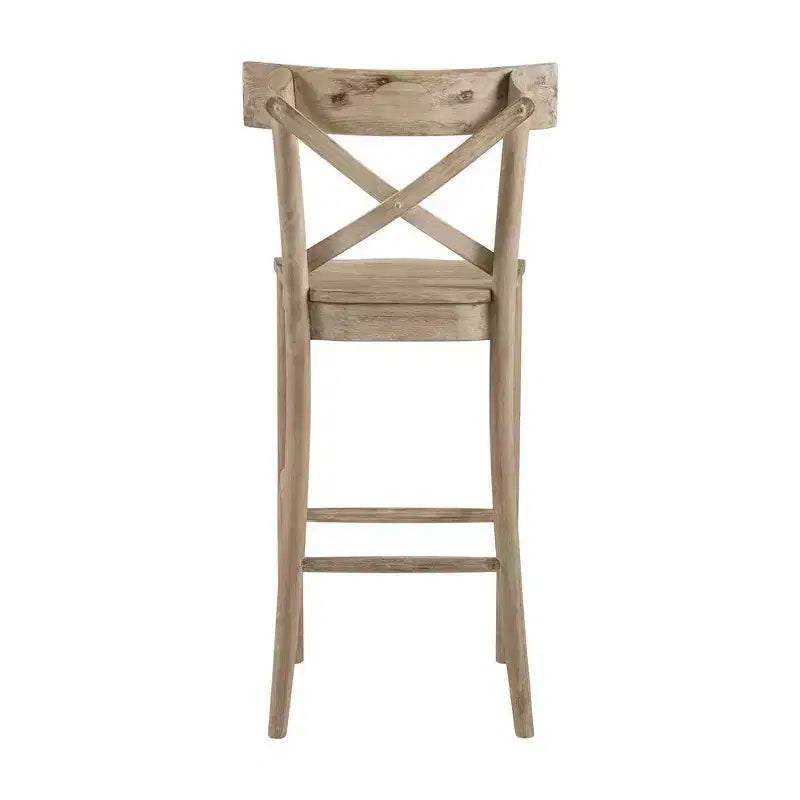 1pc Keaton Barstool Beach - Picket House Furnishings: Rustic Acacia Wood, Fixed Height, Mid-Century Modern Design