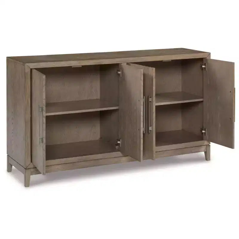 Chrestner Dining Server Black/Gray - Signature Design by Ashley: Contemporary Storage, 4-Door Sideboard