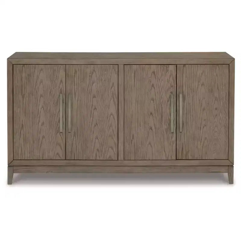 Chrestner Dining Server Black/Gray - Signature Design by Ashley: Contemporary Storage, 4-Door Sideboard