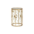 Anaya Glam Brushed Metal and Glass Leaf Accent End Table Gold - Baxton Studio